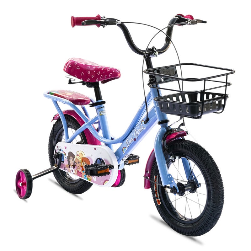 Vaux Eva 12-Inch Girl Bike | 12-Inch Wheel Size | Adjustable Seat | With Training Wheels | Blue Color - Image 2