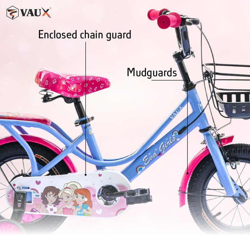 Vaux Eva 12-Inch Girl Bike | 12-Inch Wheel Size | Adjustable Seat | With Training Wheels | Blue Color - Image 5