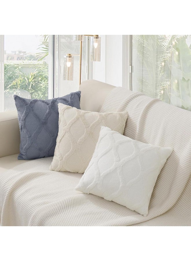 decorUhome Spring Throw Pillow Covers 18x18 Inch Set of 2, Soft Plush Faux Fur Wool Cream White Couch Pillow Covers, Decorative Pillow Cases for Bed Sofa Living Room Home Decor - Image 4