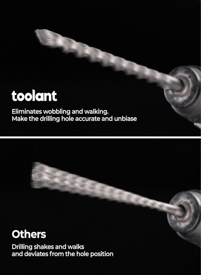 toolant مجموعة رؤوس مثقاب تولانت للبناء، مجموعة رؤوس مثقاب مطرقة دوارة SDS Plus متنوعة 7 قطع (5/32 بوصة - 1/2 بوصة) 6 بوصة، برأس كربيد ثنائي القطع للخرسانة والبناء والطوب - Image 5
