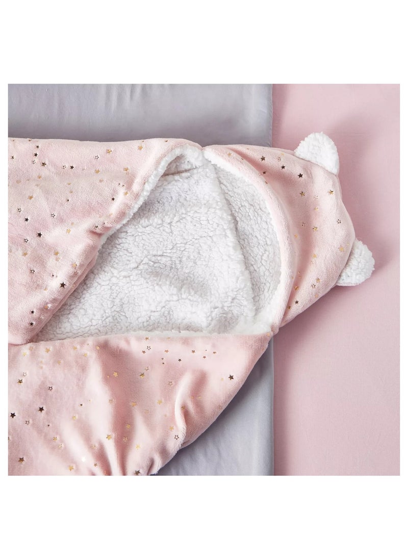 Home Centre - Flannel Sherpa Baby Blanket - 100x125 cm - Image 1