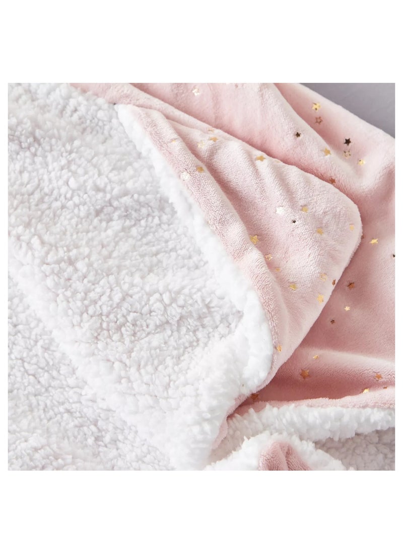 Home Centre - Flannel Sherpa Baby Blanket - 100x125 cm - Image 1