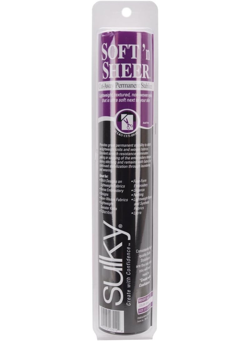 Sulky Soft & Sheer Cut-Away Permanent Stabilizer Roll, 12" X11yd