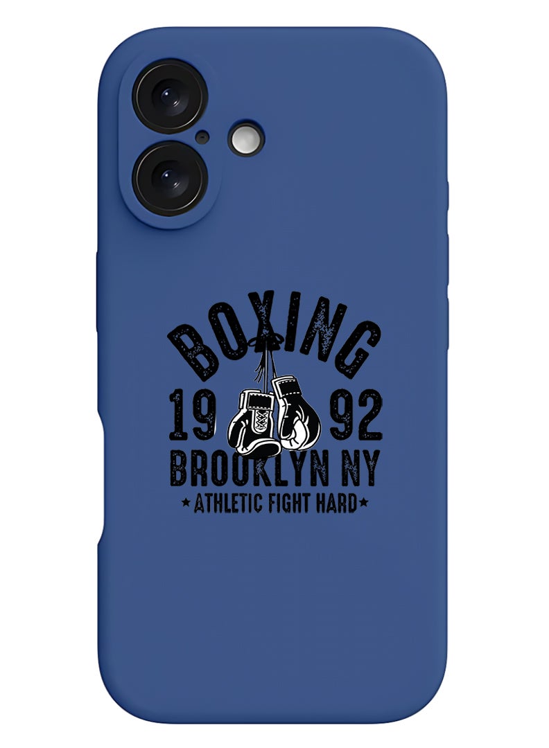 Theodor Protective Slim Fit Case Liquid Silicone Cover with Full Body Protection Anti-Scratch Shockproof Case For Apple iPhone 17 (Blue) Boxing Brooklyn - Black - Image 1