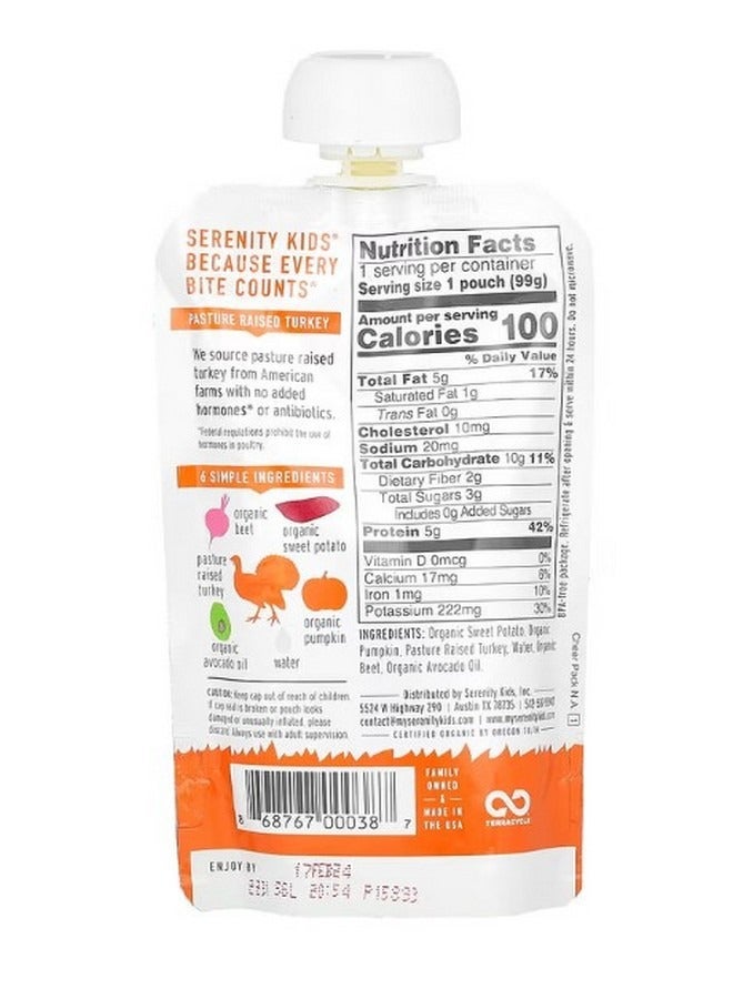 SERENITY KIDS Turkey with Organic Sweet Potato Pumpkin and Beet 6 Months  3.5 oz 99 g - Image 2