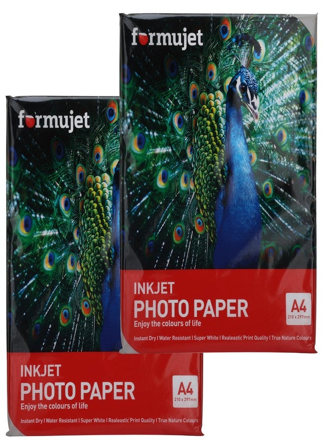 Formujet High Glossy Inkjet Photo Paper 130gsm A4 Size (50 x 2 = 100 sheets) Suitable for All Inkjet Printers. Super White, Vibrant, Crisp, Smudge Proof, True Nature Colours - Image 1
