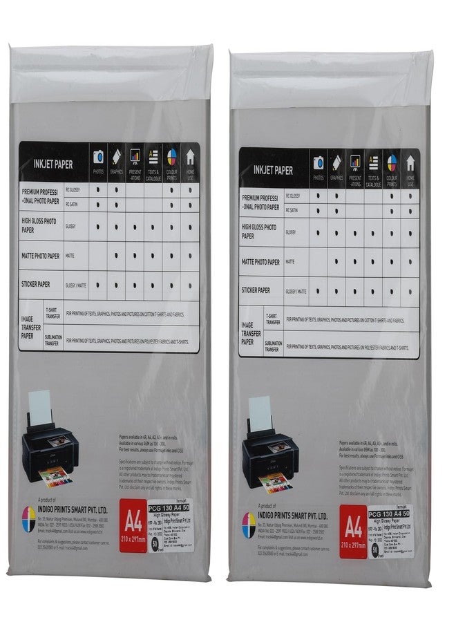 Formujet High Glossy Inkjet Photo Paper 130gsm A4 Size (50 x 2 = 100 sheets) Suitable for All Inkjet Printers. Super White, Vibrant, Crisp, Smudge Proof, True Nature Colours - Image 2