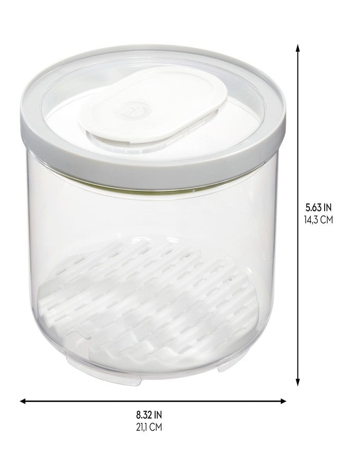 InterDesign iDesign Small and Large Round Fridge Produce Bins with Removable Drainage Trays - Set of 2 - Gray - Image 3