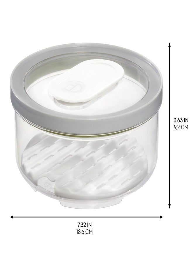 InterDesign iDesign Small and Large Round Fridge Produce Bins with Removable Drainage Trays - Set of 2 - Gray - Image 4