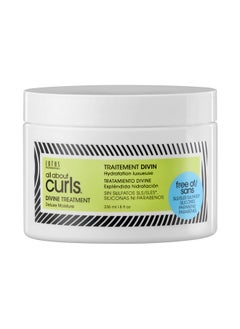 ALL ABOUT CURLS Divine Treatment ; Deluxe Moisture ; Strengthens Hair ; 3X Resistance To Breaking ; All Curly Hair Types ; Vegan & Cruelty Free ; Sulfate Free ; 8 Fl Oz  - Image 2