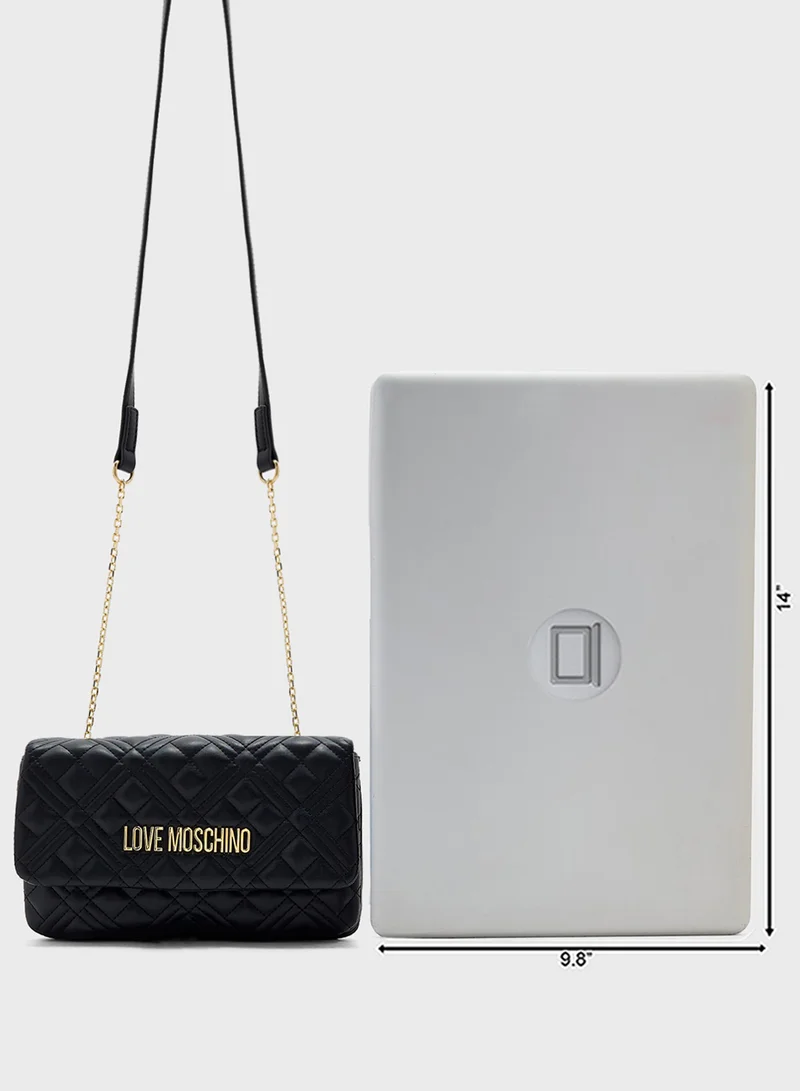 Love Moschino Chain Detailed Flap Over Clutche