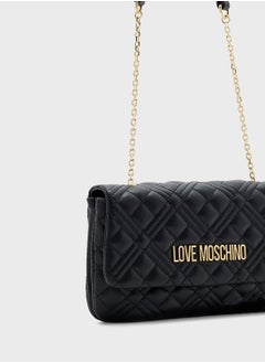 Love Moschino Chain Detailed Flap Over Clutche  - Image 4