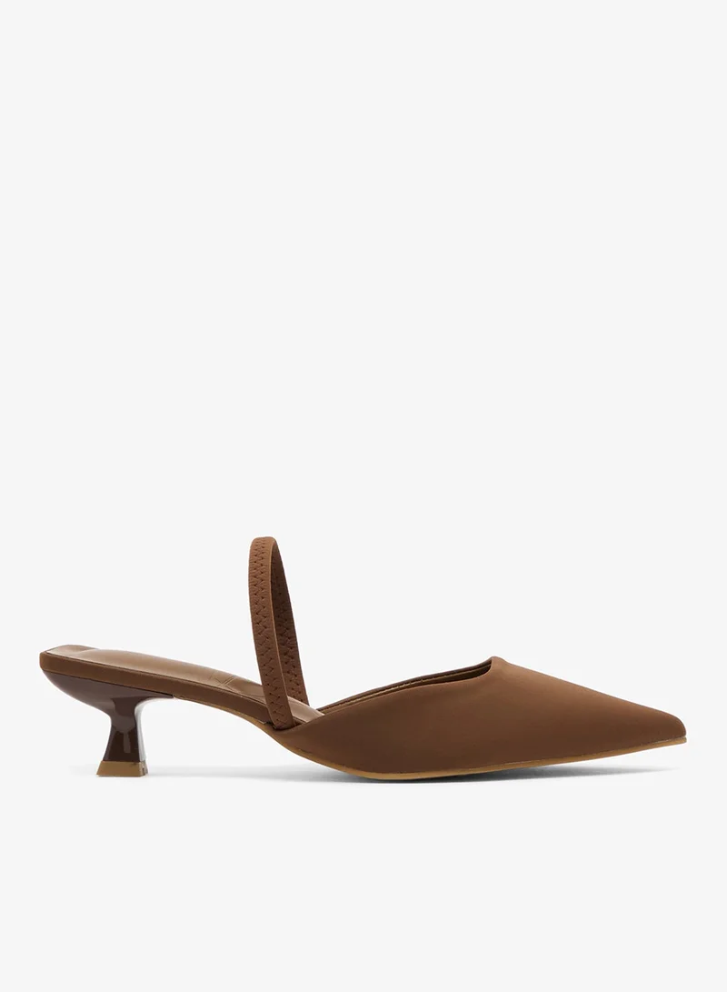 Ginger Brown Suede Kitten Heel Sling Back Pumps for Women | Best Price UAE