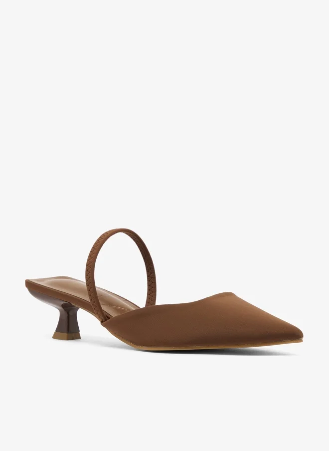 Ginger Suede Kitten Heel Sling Back Pumps