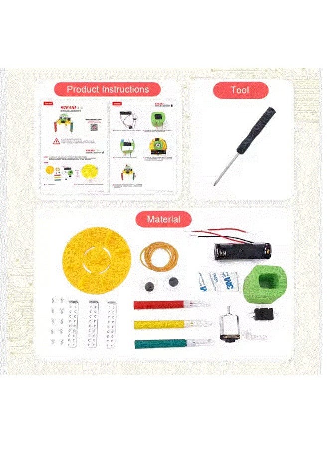 Steam - STEAM Doodling Robot Kit – DIY Creative Drawing Robot Educational STEM Toy – Kids Science Learning Set –+3 Ages – Includes Spare Parts and Accessories – Ideal for Fun & Learning - Image 1