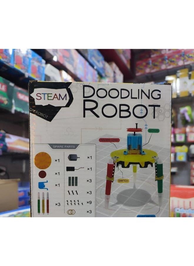Steam - STEAM Doodling Robot Kit – DIY Creative Drawing Robot Educational STEM Toy – Kids Science Learning Set –+3 Ages – Includes Spare Parts and Accessories – Ideal for Fun & Learning - Image 1