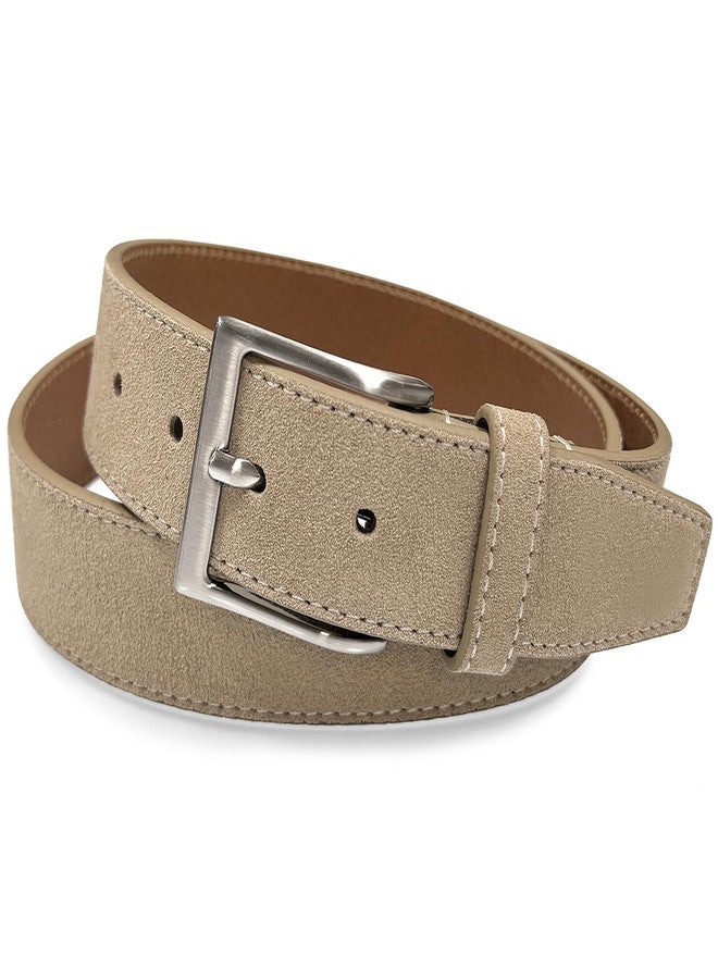 Belts.com 41104 Suede Belt Genuine Suede Leather Casual Jean Belt 1-1/2"(38mm) Wide (Taupe, 32) - Image 1