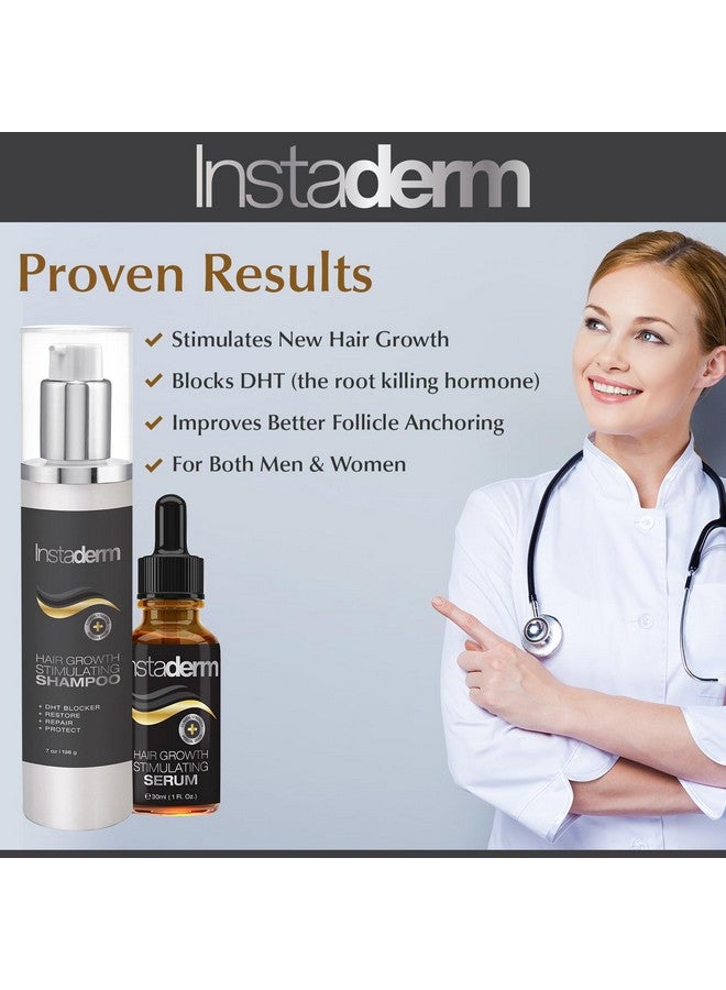 Instaderm Hair Stimulating Growth Serum- Extra Strength, DHT Blocker Hair Regrowth & Follicle Restoration Formula Treatment. Promotes Thicker, Fuller, Longer, Healthier Hair for Men & Women. - Image 2