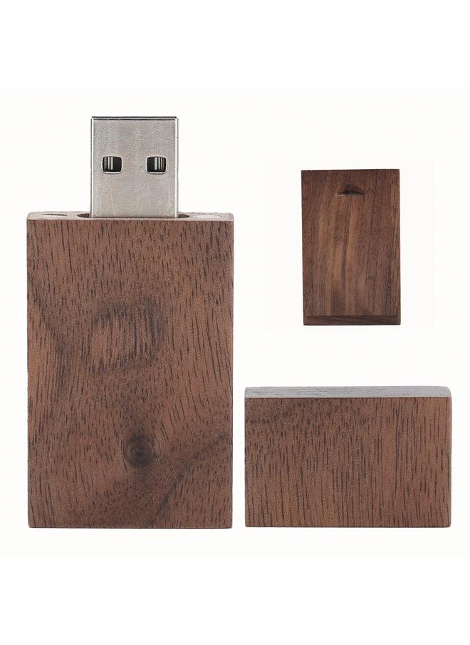 Thoraya CM10017 Walnut Big Square USB Drive with Wooden Box Creative USB Flash Drive 16GB  - Image 1