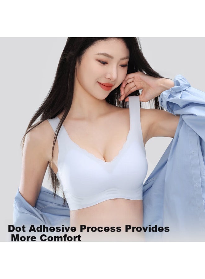 Snowflying Seamless Thin Summer Large Bust Minimizing Wireless Ice Silk Cooling Push-up Bra For Women - Image 4