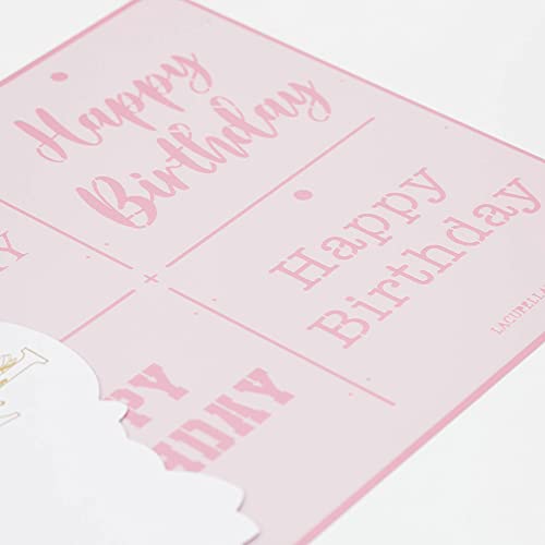 Lacupella Wish Greeting Baking Stencil with Script Serif Collegiate Typewriter Fonts for Cake, Large Cookie, Party, Events, Celebration, Drawing Journal (Happy Birthday) - Image 2