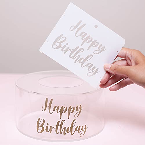 Lacupella Wish Greeting Baking Stencil with Script Serif Collegiate Typewriter Fonts for Cake, Large Cookie, Party, Events, Celebration, Drawing Journal (Happy Birthday) - Image 4
