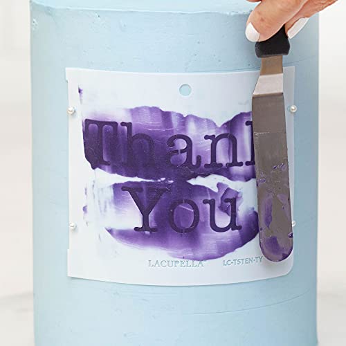 Lacupella Wish Greeting Baking Stencil with Script Serif Collegiate Typewriter Fonts for Cake, Large Cookie, Party, Events, Celebration, Drawing Journal (Happy Birthday) - Image 5