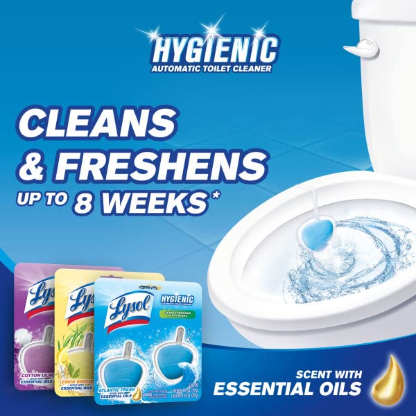 Lysol Automatic In-The-Bowl Toilet Cleaner, Cleans and Freshens Toilet Bowl, Atlantic Fresh Scent, 2 Count (Pack of 1) - Image 2
