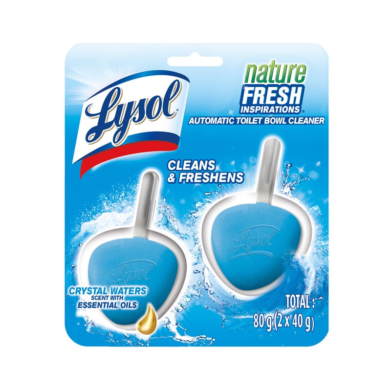 Lysol Automatic In-The-Bowl Toilet Cleaner, Cleans and Freshens Toilet Bowl, Atlantic Fresh Scent, 2 Count (Pack of 1) - Image 1