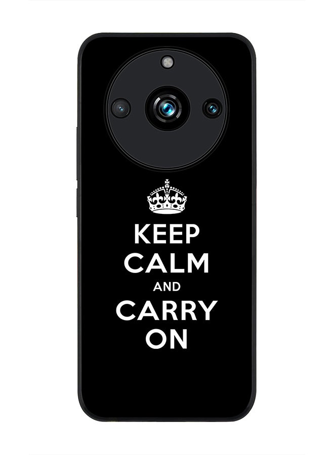 Stylizedd حافظة حواف سوداء متينة لهاتف Realme 11 Pro/Realme 11 Pro+، تصميم مخصص رفيع مرن مضاد للسقوط - ابق هادئًا واستمر في العمل - Image 1