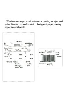 TA POS Electronic barcode scale for printing labels from 20 grams - 30 kilograms - 10,000 thousand items + supports tax  - Image 4