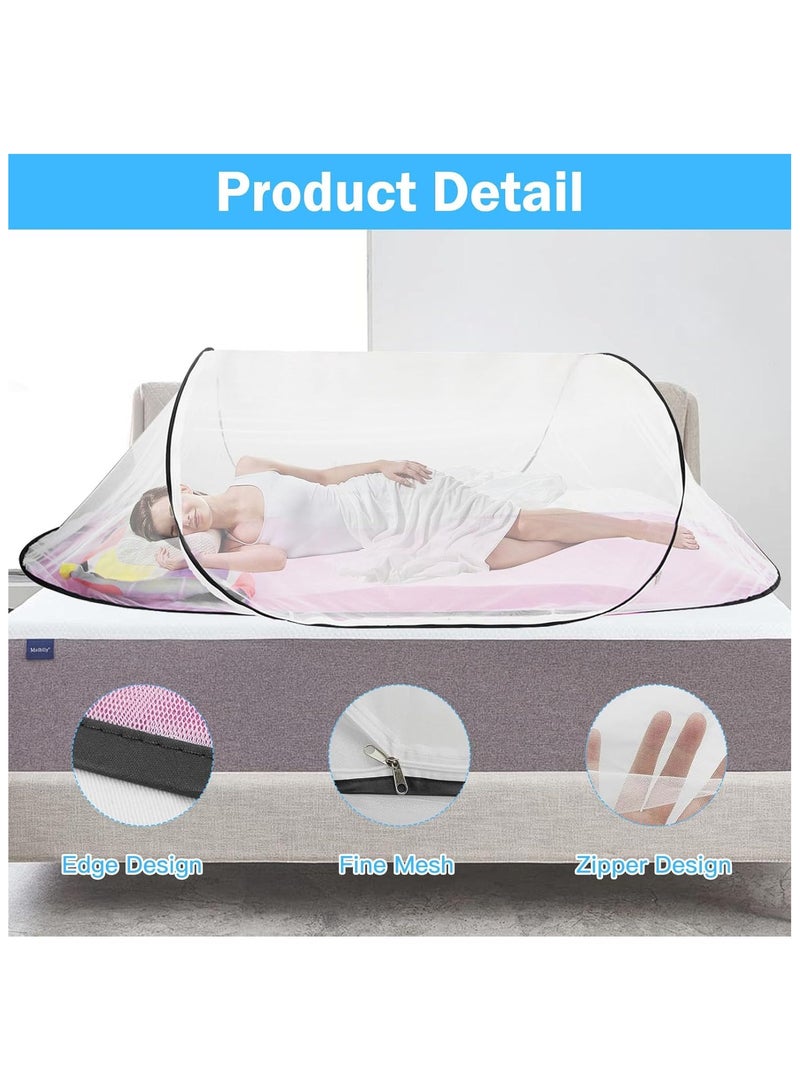 GUDOO Mosquito Net Travel 200 x 80 x 56 cm Mosquito Net Bed Mosquito Net Pop Up Foldable Portable Mosquito Net for Single Bed Mosquito Net Camping Single Mosquito Net Pop-Up Mosquito Net Bed  - Image 3
