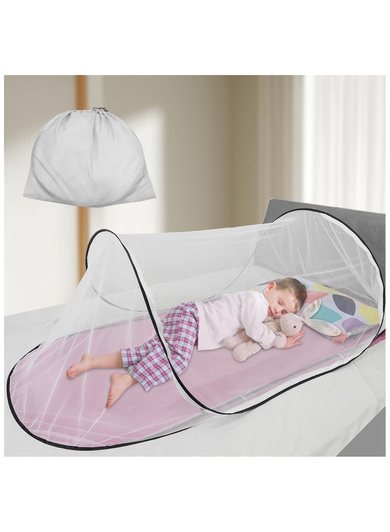 GUDOO Mosquito Net Travel 200 x 80 x 56 cm Mosquito Net Bed Mosquito Net Pop Up Foldable Portable Mosquito Net for Single Bed Mosquito Net Camping Single Mosquito Net Pop-Up Mosquito Net Bed  - Image 1