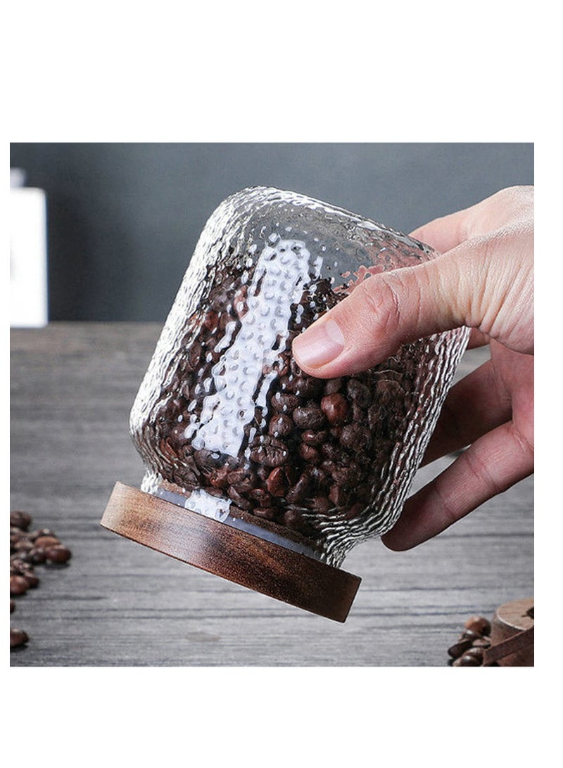 Glass Storage Jar, Glass Jar with Bamboo Lid 300ML(10 OZ), Kitchen Containers Decorative Jar Airtight Glass Jars, Anti-Slip Food Storage Container, for Tea Coffee Bean Sugar Candy Cookie Spice - Image 2