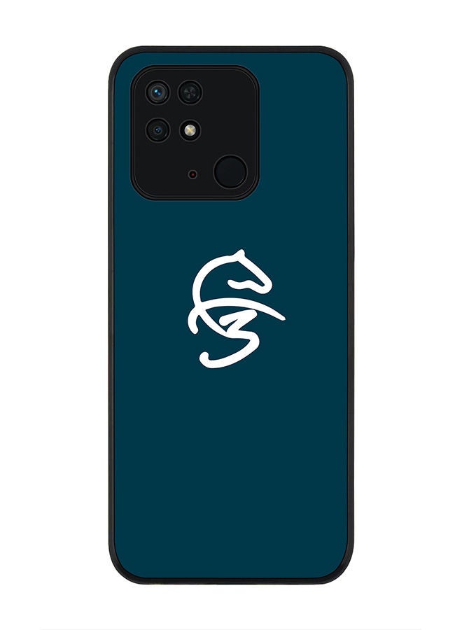 Stylizedd Rugged Black edge case for Redmi 10C 4G  Slim fit Soft Case Flexible Rubber Edges Anti Drop TPU Gel Thin Cover -  Faz3 Icon Blue - Image 1