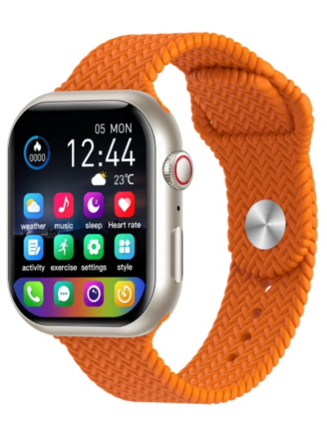 ارواق ساعة ذكية Z81 Pro Max بشاشة عالية الدقة 2.1 بوصة مع بوصلة وNFC وجهاز تتبع اللياقة البدنية ومكالمات بلوتوث ومقاومة للماء - للرجال والنساء، برتقالي - Image 1