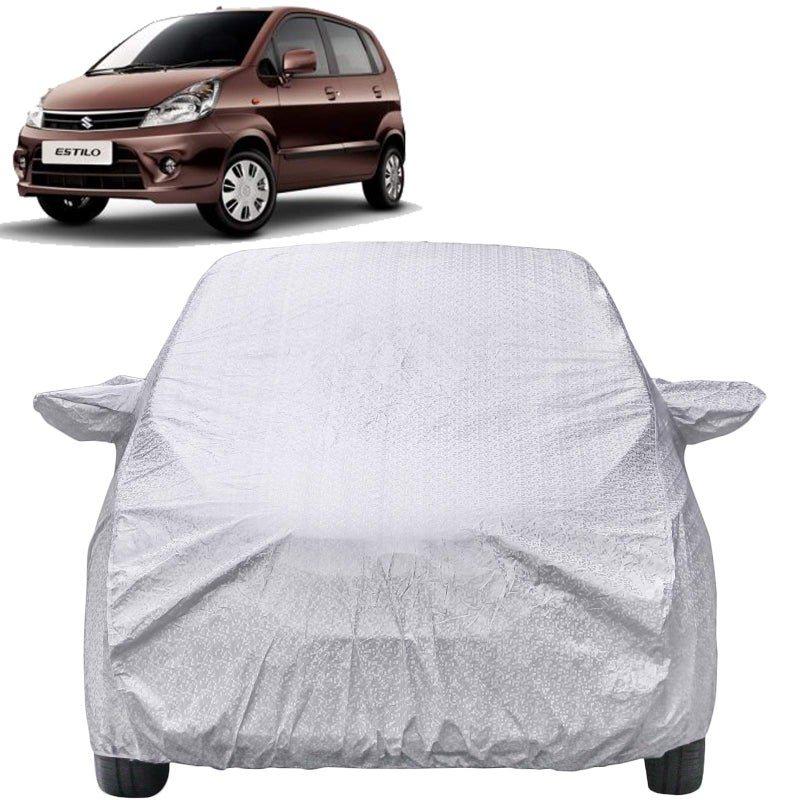 The Autostory Waterproof Car Body Cover Compatible with Maruti Suzuki Zen Estilo with Mirror Pockets (Shinning Silver) - Image 5