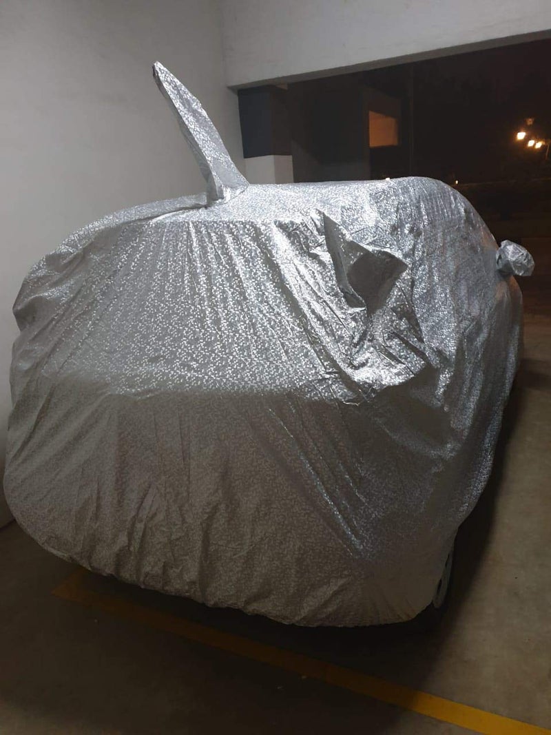 The Autostory Waterproof Car Body Cover Compatible with Maruti Suzuki Zen Estilo with Mirror Pockets (Shinning Silver) - Image 4