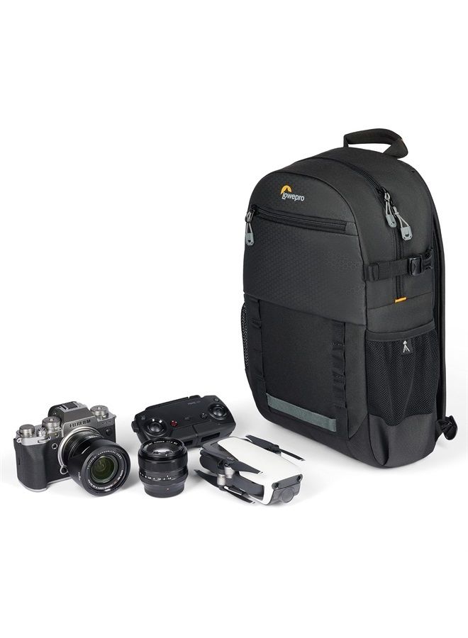 Lowepro Adventura BP 150 III, Camera Backpack with Tripod Holder, 11" Tablet Pocket, Back Side Access, for Mirrorless Camera, Compatible with Fujifilm XT200, Canon M50 MII, EOS R10, Nikon Z50, Black - Image 1