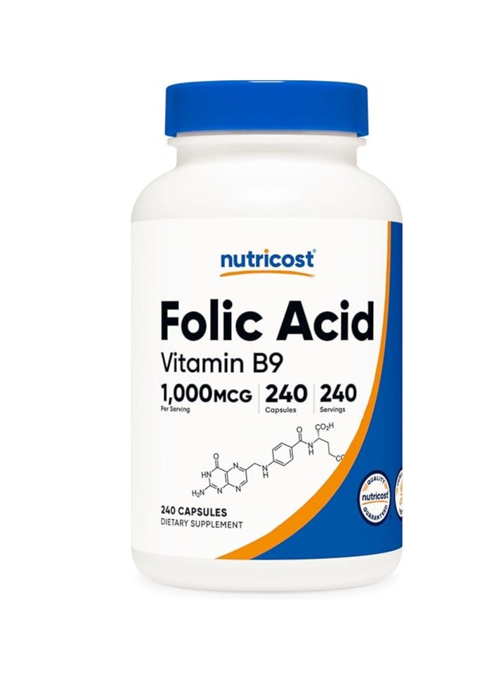 Nutricost Nutricost Folic Acid (Vitamin B9) 1000 mcg, 240 Capsules 