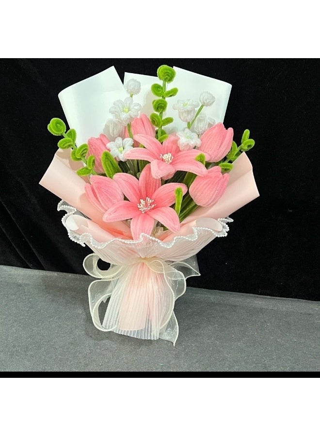 Hand-woven tulip bouquet, graduation gift, holiday gift - Image 1