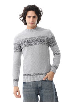 Wool Men Pullover With Multi Design