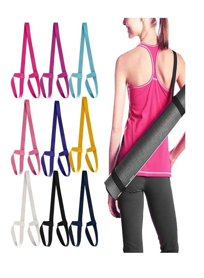 Canbee حزام بساط اليوغا من كانبي، عبوة من 4 قطع، حزام حمل وتمدد لليوغا على الكتف (أصفر) - Image 2