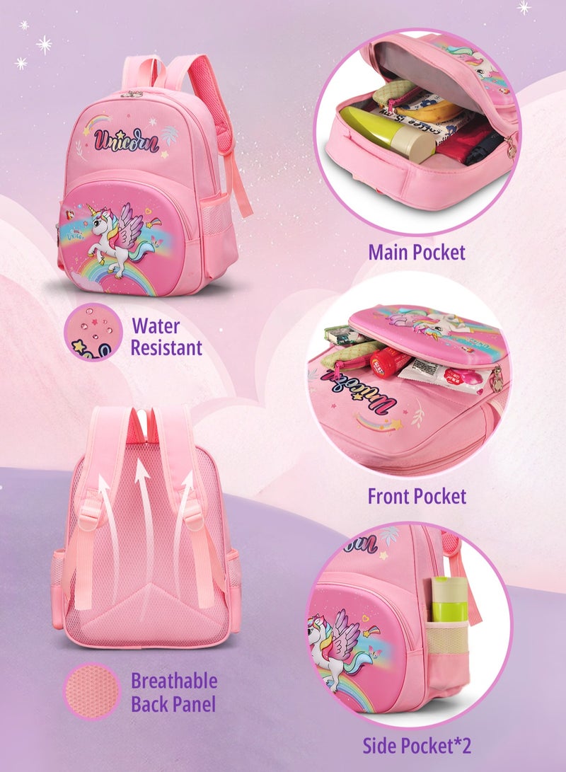 Unicorn School Bags for Girls, Kids Travel Bag, Cute Toddler Backpack, Kids school Backpack, Girls Gift, Pink - Image 2