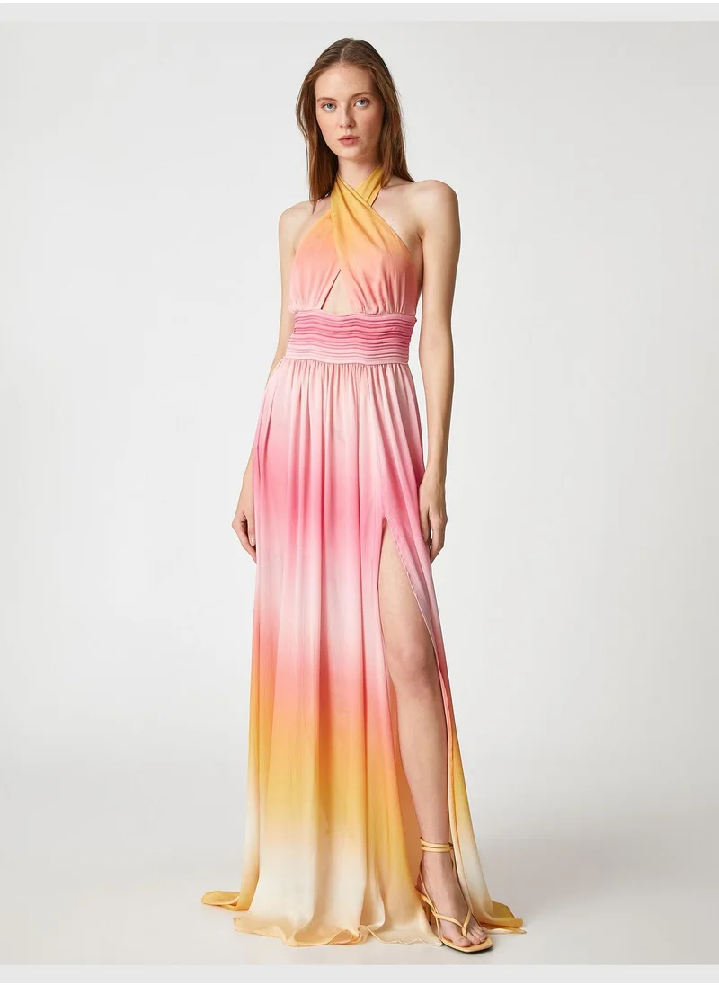 KOTON Halter Neck Degrade Maxi Party Dress