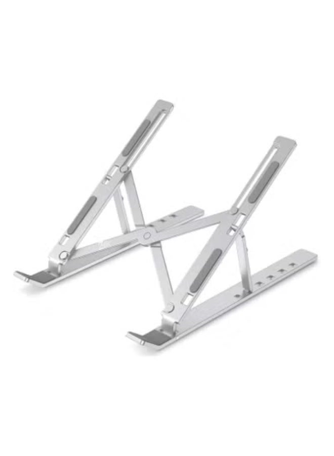 Zimtal Laptop Stand for Desk by Zimtal Adjustable Ergonomic Portable Aluminum Holder for Laptop 6 Angles Anti-Slip Riser Compatible with 9-15.6 inch Laptops (Silver) - Image 1