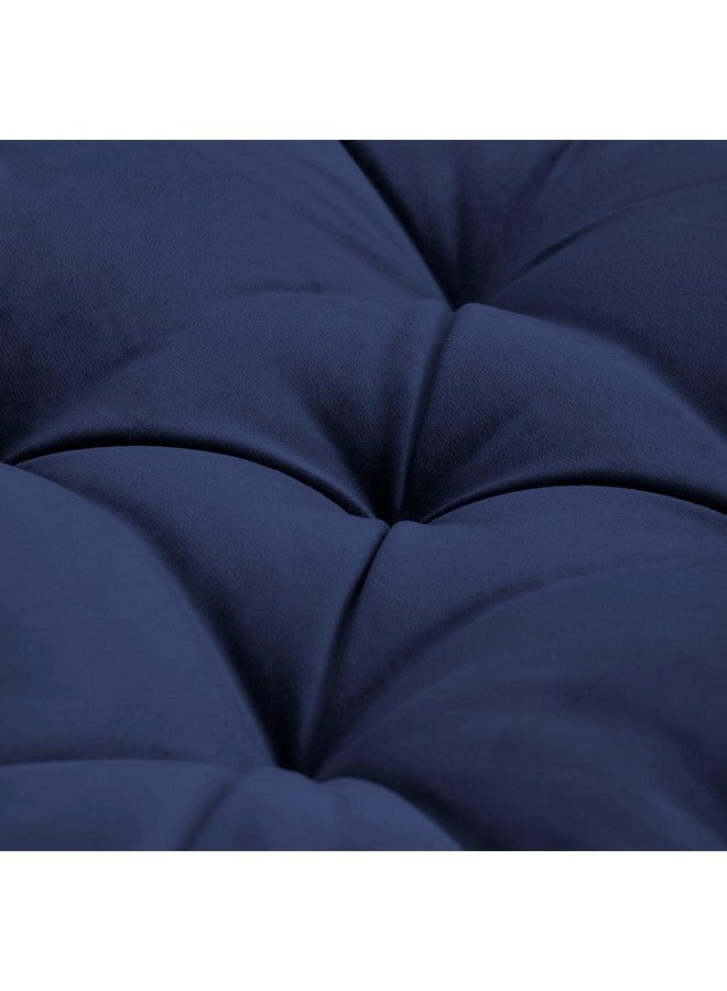 9villa 9villa Velvet Floor Cushion - Soft & Thick Micro-Fiber Filler - Large Size Cushion for Sofa, Reading Book, Living Room, Balcony, Garden, Yoga, Meditation - 50x50x10 cm (Navy) - Image 4