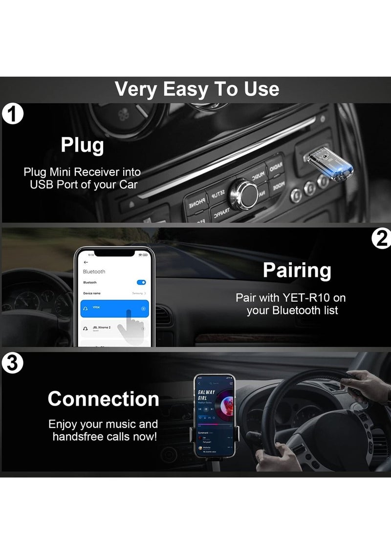 SYOSI Wireless Bluetooth Car Audio Adapter, Mini Portable Music Receiver for Car, Headphones, and Home Stereo, No Charging Required  - Image 3