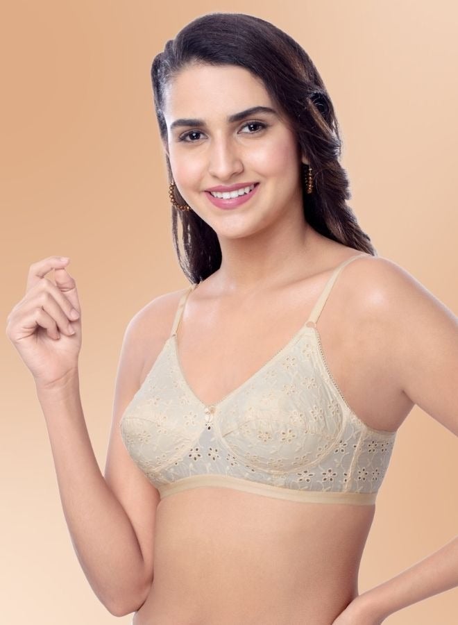 BRIDA Brida Women's Cotton Minimizer Saree Bra (Italia) & High-Waisted Pure Cotton Panties Set (Marvel )-Colours & Print May Vary  - Image 2