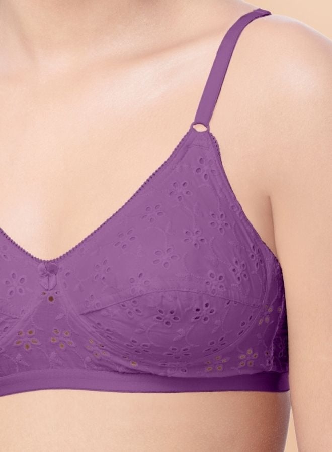 BRIDA Brida Women's Cotton Minimizer Saree Bra (Italia) & High-Waisted Pure Cotton Panties Set (Marvel )-Colours & Print May Vary  - Image 4